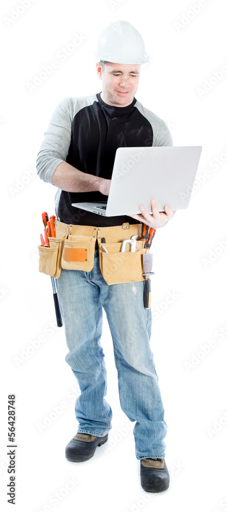 Caucasian man contractor 40 years old Caucasian man contractor 40 years old