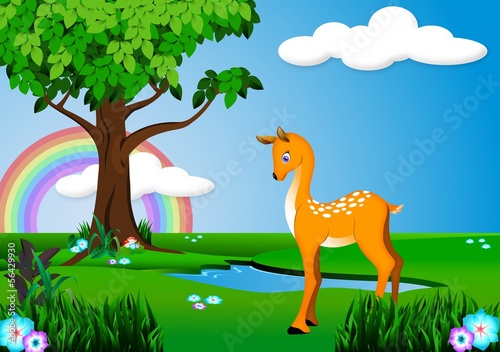 deer with background scenery