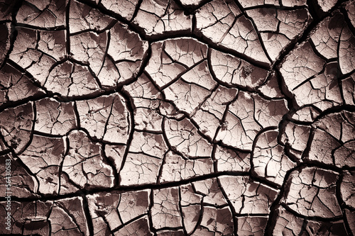 Cracked clay ground into the dry summer season