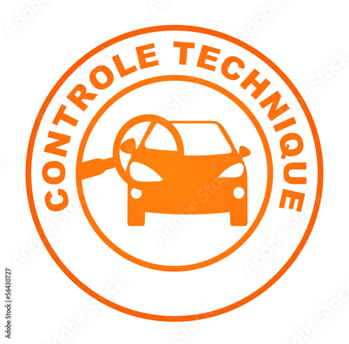 contrôle technique sur bouton web rond orange