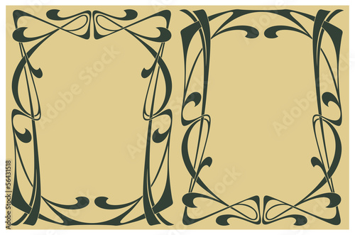 Abstract framework from the bound plants in style art-nouveau