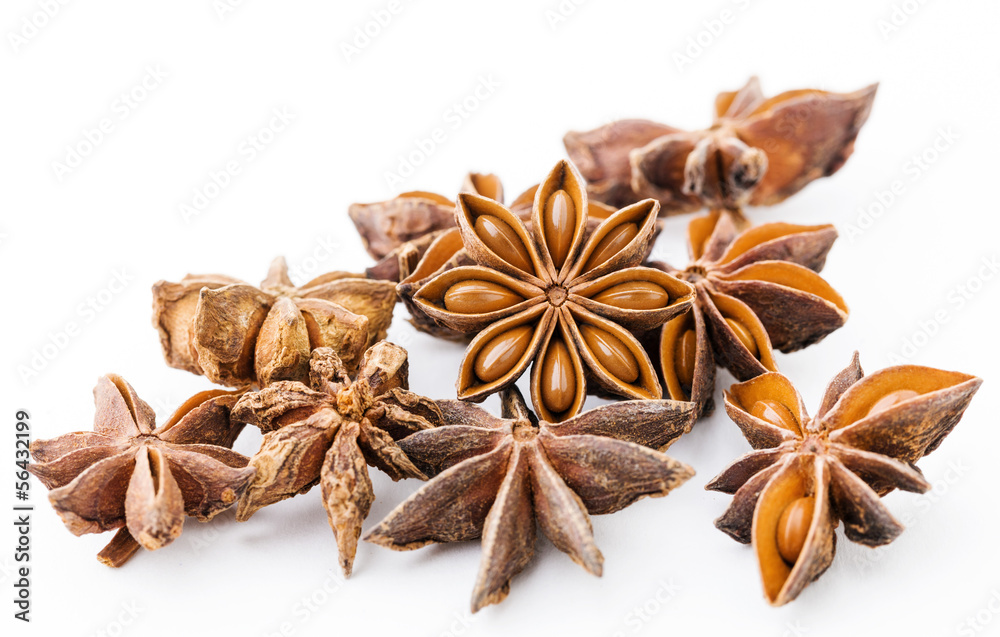 Star anise isolated on white Star anise isolated on white
