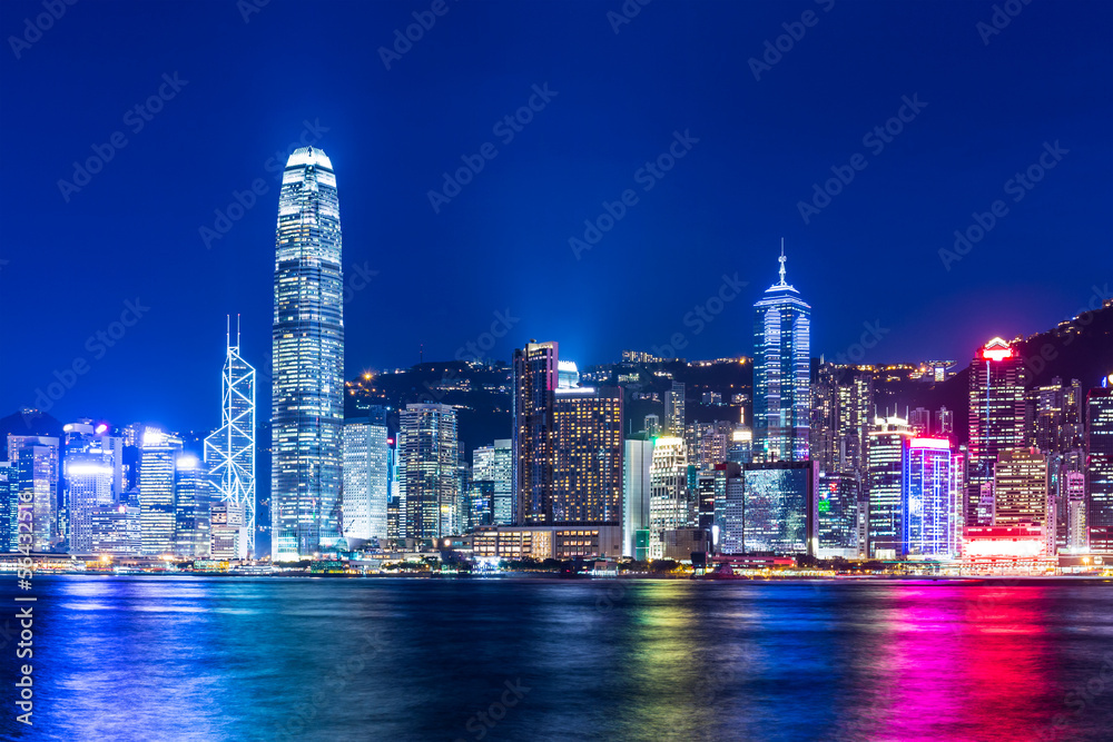 Fototapeta premium Hong Kong skyline at night