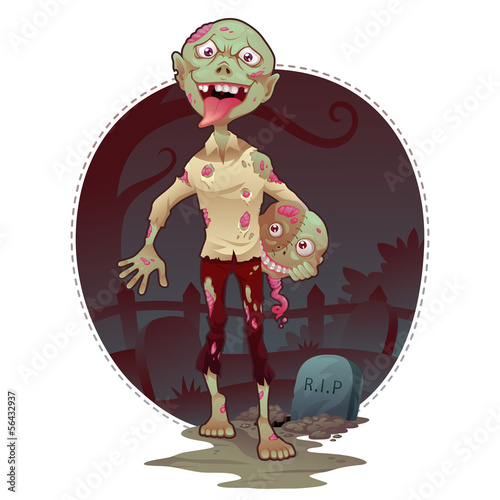 Vector Zombie Bro Zombie brothers out from his grave.