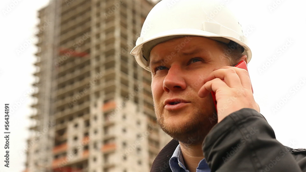 Construction engineer talking on the phone Construction engineer talking on the phone