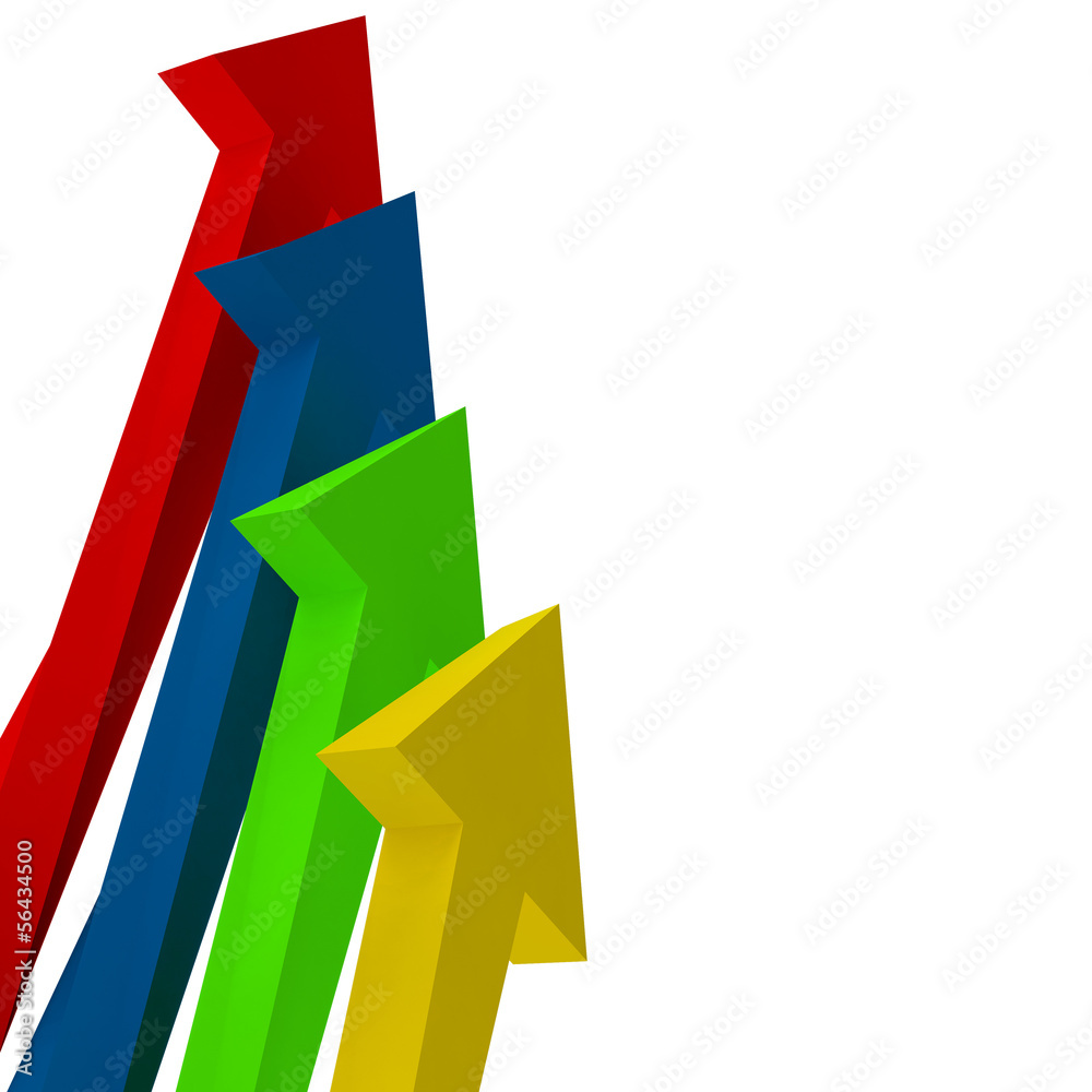 Isolated colorfull arrow with white background 3d render Isolated colorfull arrow with white background 3d render