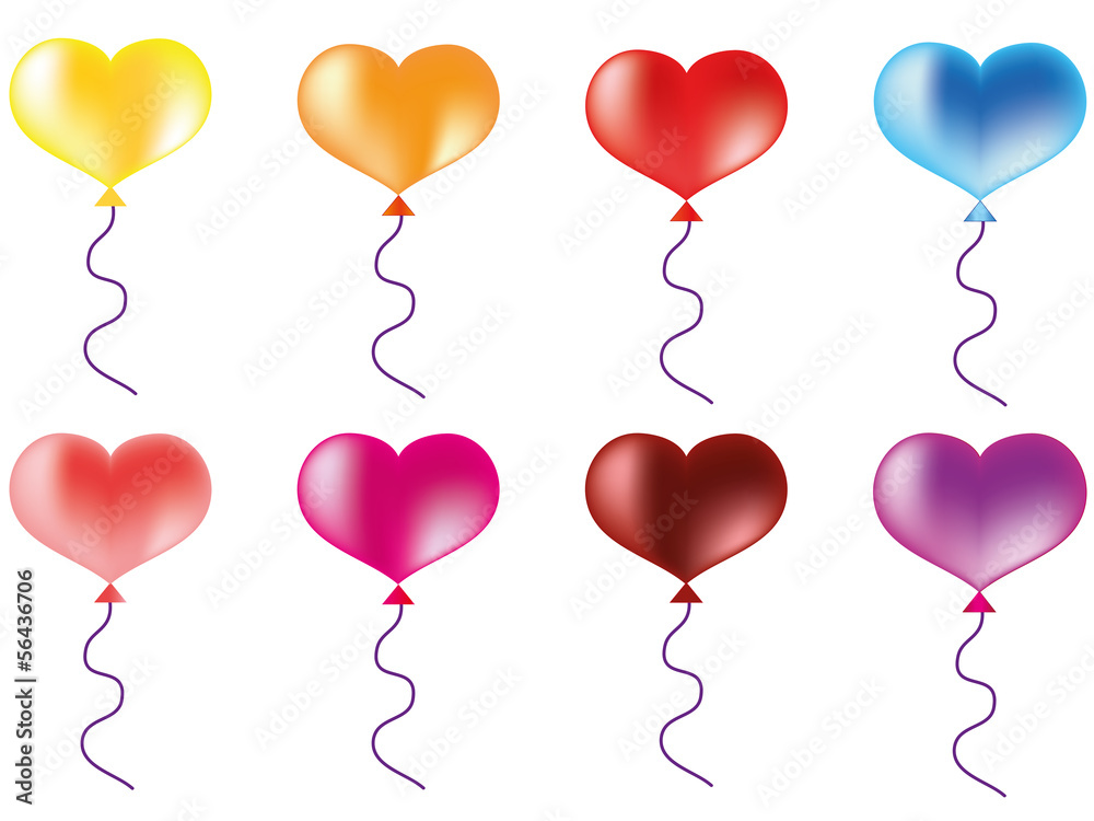 Balloons in the shape of hearts