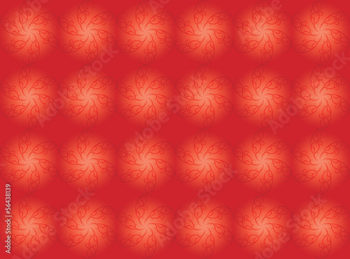 red seamless pattern with decorative flowers