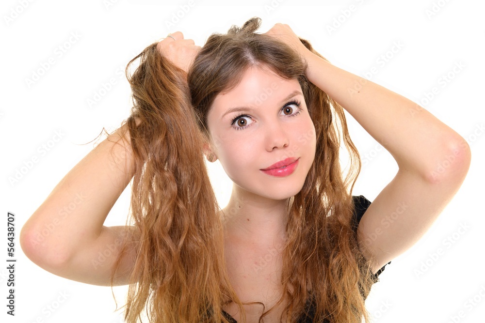 Beautiful woman. Isolated on white background. Beautiful woman. Isolated on white background.