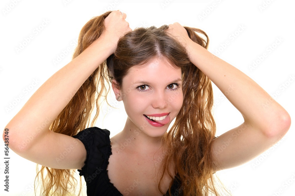 Fototapeta premium girl with long beauty hair