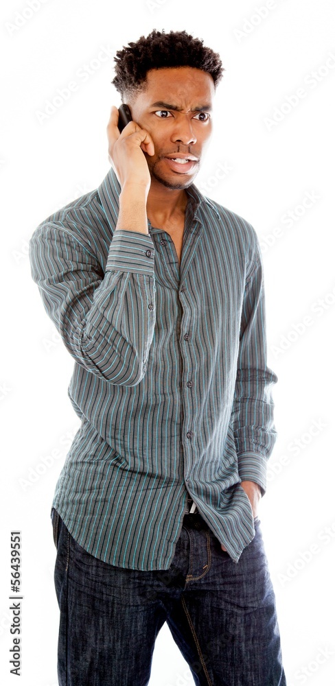 Attractive afro-american man posing in studio Attractive afro-american man posing in studio