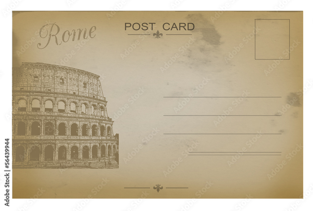 Fototapeta premium Vintage postcard with Colosseum