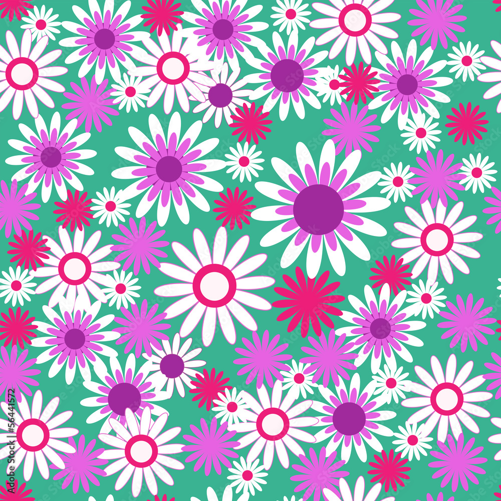 Decorative seamless pattern with flowers