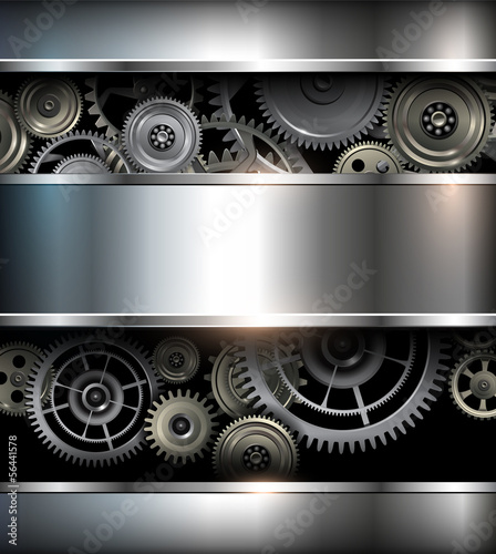 Background metallic with technology gears