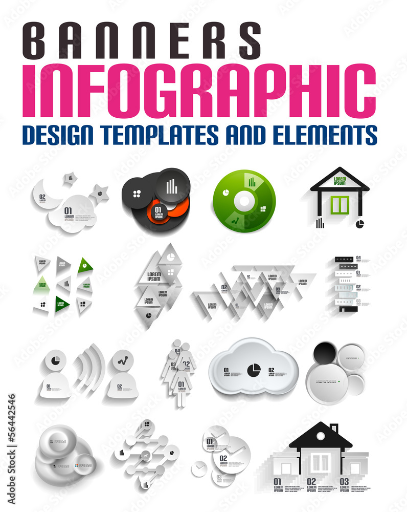 Abstract modern 3d papers banner templates Abstract modern 3d papers banner templates