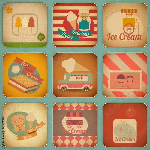 Ice Cream Retro Labels