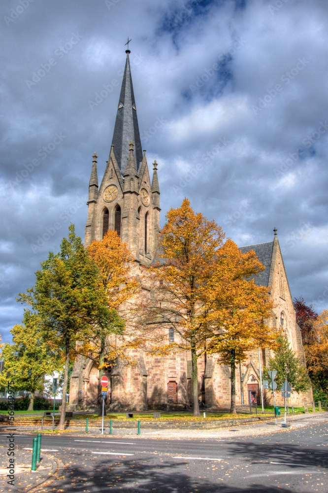 Fototapeta premium Old Catholic church, Fulda, Hessen, Germany