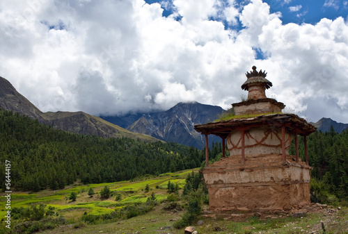Ancient Stupa in Shey Phoksundo National Park, Nepal photo