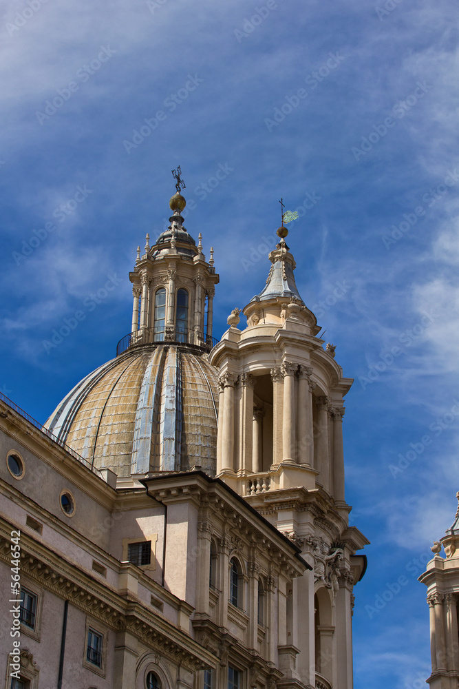 Spectacular church in Navona Square, Rome Italy