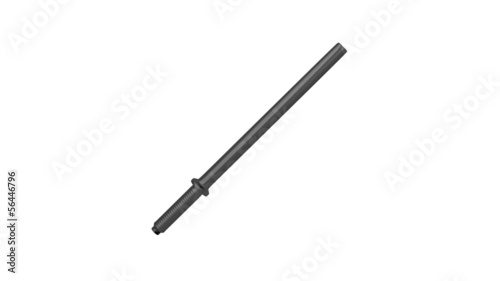Police nightstick rotates on white background