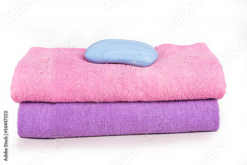 Towels and soap bar