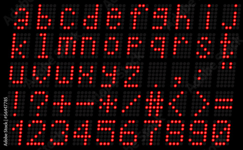 Alphabet, lowercase red