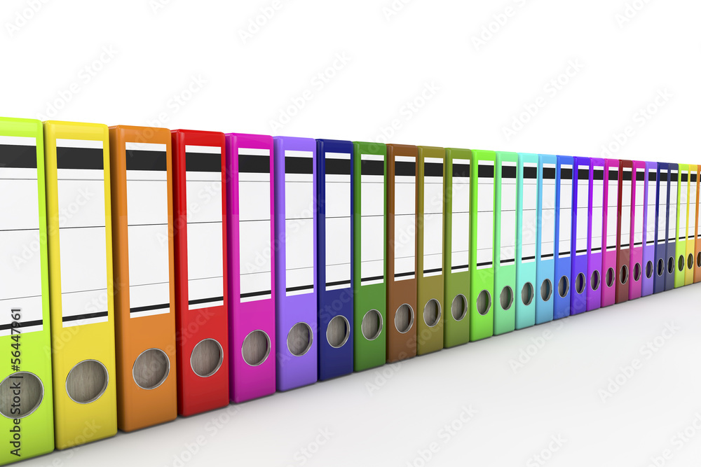 Many archive folders on white isolated background. 3d Many archive folders on white isolated background. 3d