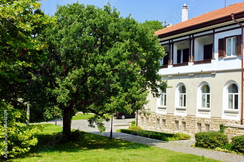 Fototapeta Naklejka Na Ścianę i Meble -  Villa and a shady summer Garden.