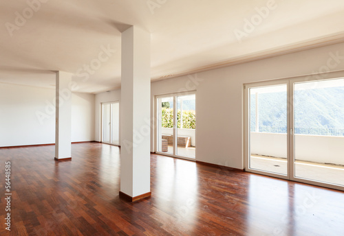 interior apartment  large living room with column