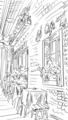 Fototapete Abbildung Paris Pariser Strassenszene als Illustration  © ZoomTeam