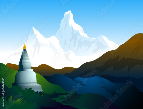 Himalayas - Vector Illustration