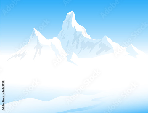 Beauty of Himalayas- Vector illustration