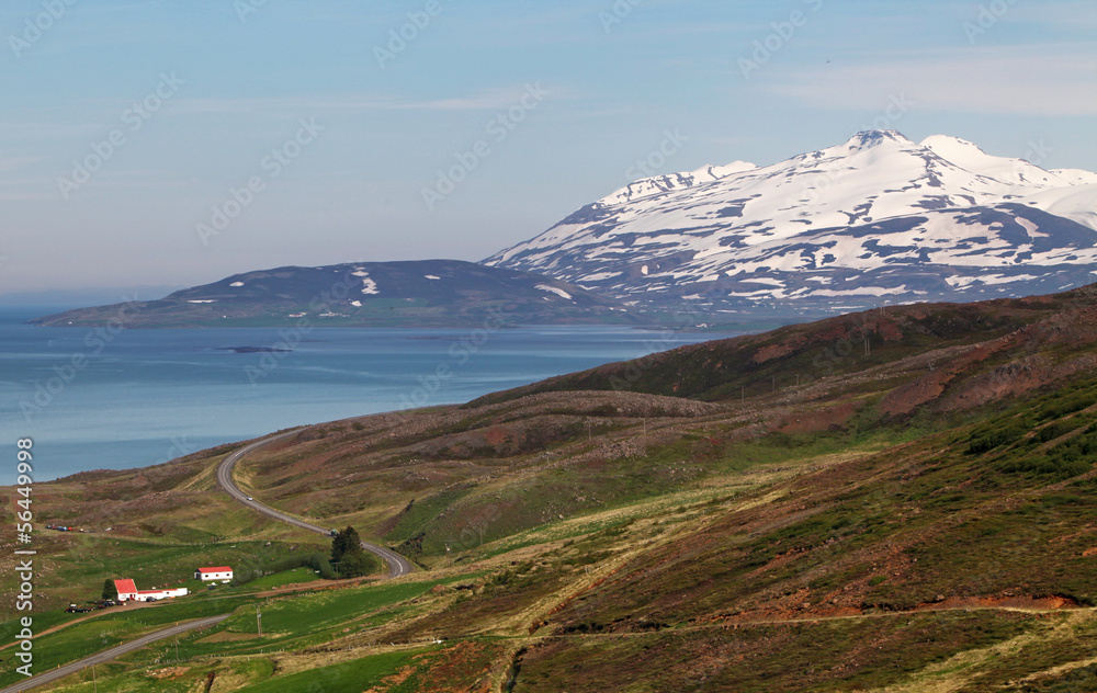 Fototapeta premium Iceland landspace with fjord and mountain