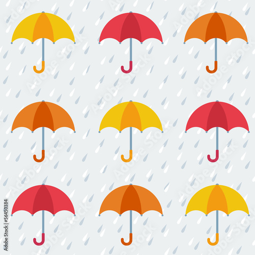 Seamless pattern with colorful umbrellas