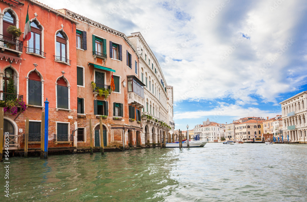 View from the boat on houses. Grand canal, Venice, Italy View from the boat on houses. Grand canal, Venice, Italy