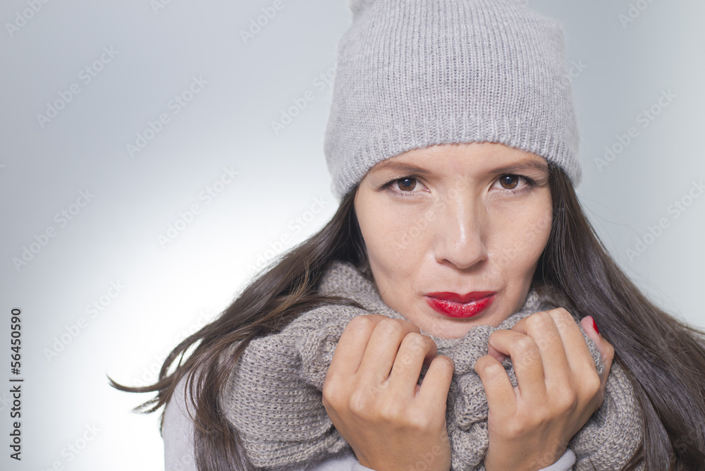 Pretty young woman in winter fashion Pretty young woman in winter fashion
