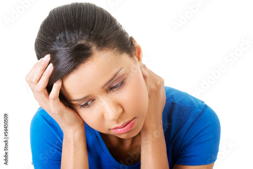 Wallpaper Mural Young beautiful woman in depression. Torontodigital.ca