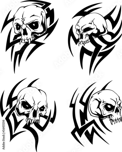 tribal skull tattoos