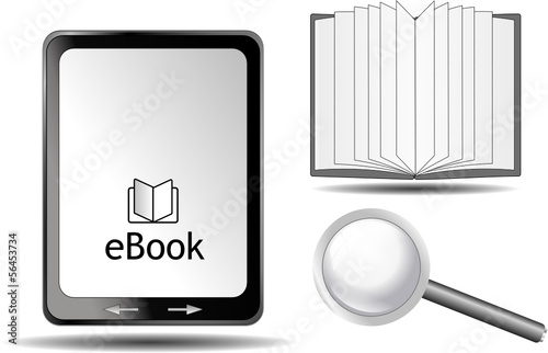 eBook Reader Buch Lupe