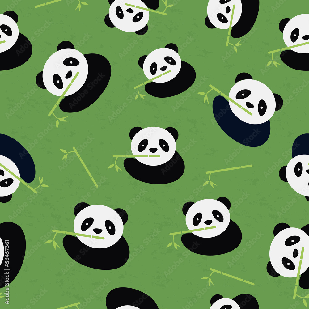 Seamless panda bear pattern. Vector illustration.
