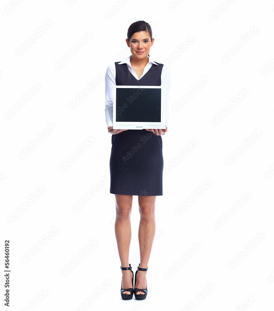 Business woman with laptop.