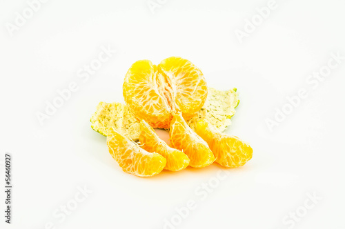 tangerine or mandarin fruit isolated on white background