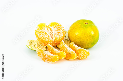 tangerine or mandarin fruit isolated on white background