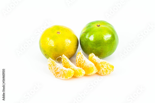 tangerine or mandarin fruit isolated on white background