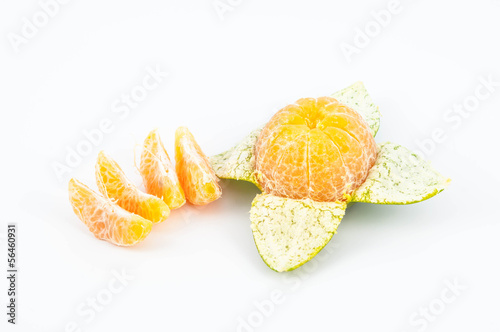 tangerine or mandarin fruit isolated on white background