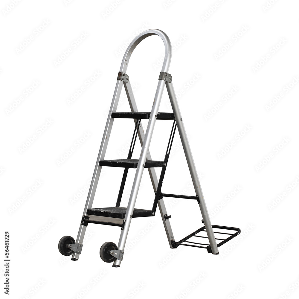 Aluminum stair isolated on white background Aluminum stair isolated on white background