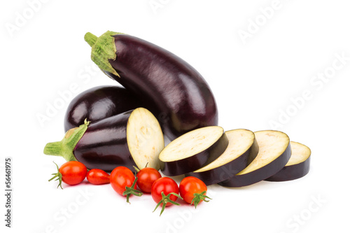 Eggplant on the white background