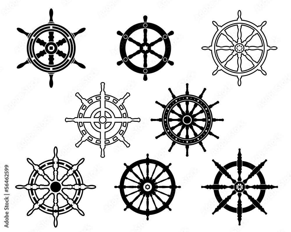 Steering wheels set for heraldry design Steering wheels set for heraldry design