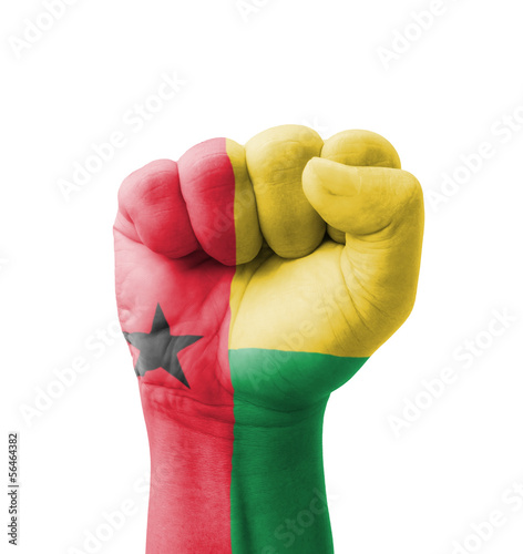 Fist of Guinea-Bissau flag painted, multi purpose concept