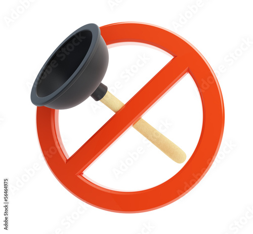 no plunger 3d Illustrations on a white background photo